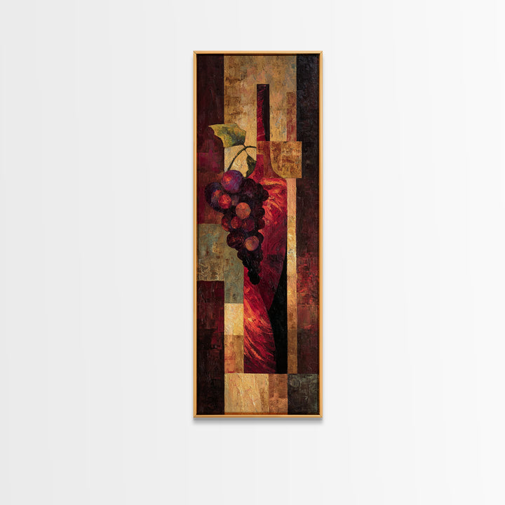 Red Wine Swirl Abstract Framed Canvas Print, Winery Art, Boho Decor, Winery Decor, Fine Art, Vineyard, Art Print, WIN-1x3-91