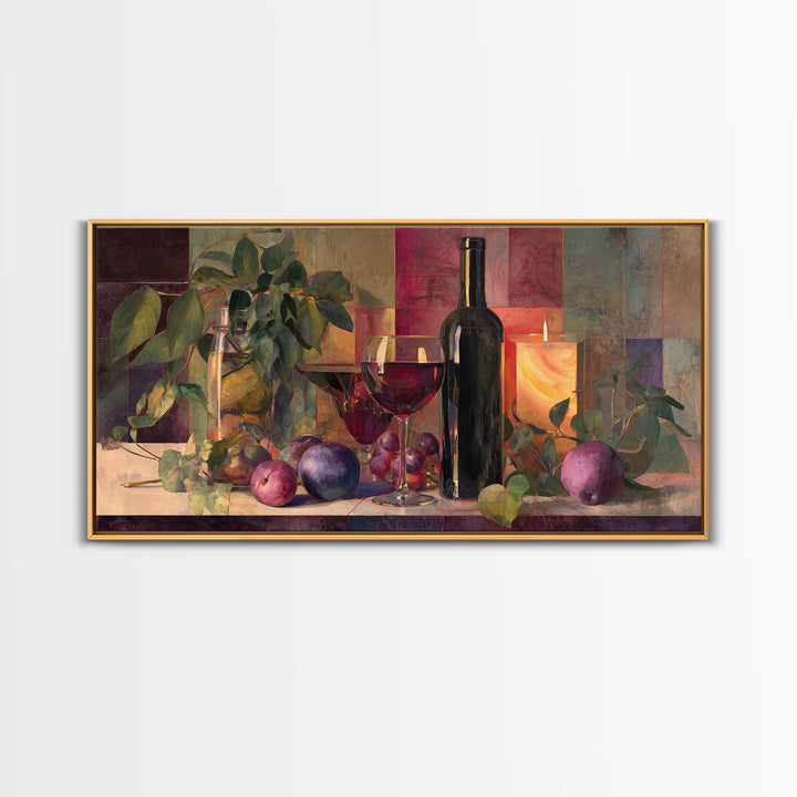 Red Wine Swirl Abstract Framed Canvas Print, Winery Art, Boho Decor, Winery Decor, Fine Art, Vineyard, Art Print, WIN-2x1-27