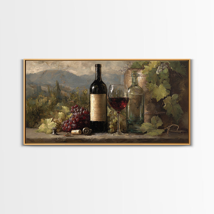 Old Cellar Key and Wine Label Shapes Canvas Print, Winery Art, Wall Art, Winery Decor, Abstract Art, Vineyard, Kitchen Wall Art, WIN-2x1-32