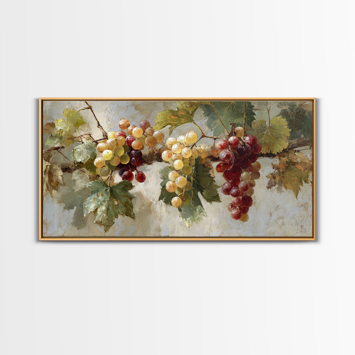 Single Grape Cluster Botanical Study Canvas Print, Winery Art, Print, Winery Decor, Fine Art, Vineyard, Wall Art Print, WIN-2x1-41