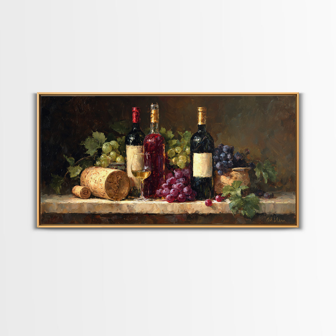 Burgundy Abstract with Gold Accents Framed Canvas Print, Winery Art, Printable Wall Art, Winery Decor, Fine Art, Vineyard, WIN-2x1-43