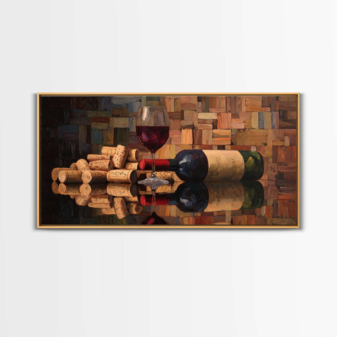 Corks Arranged as Geometric Pattern Canvas Print, Winery Art, Wall Art, Winery Decor, Abstract Art, Vineyard, Kitchen Wall Art, WIN-2x1-62