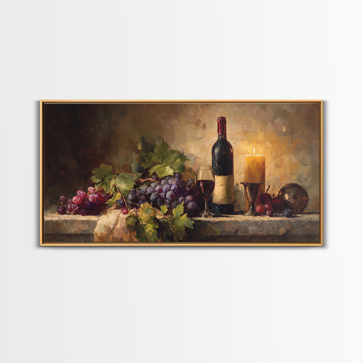 Tuscan Vineyard at Golden Hour Canvas Print, Winery Art, Landscape Art, Winery Decor, Abstract Art, Vineyard, Room Decor, WIN-2x1-71