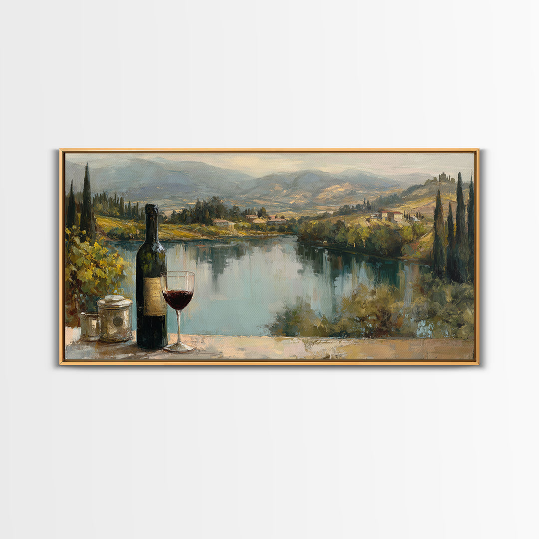 French Vineyard Hills Canvas Print, Winery Art, Living Room Decor, Winery Decor, Vineyard, Travel Poster, Cocktail Wall Art, WIN-2x1-76