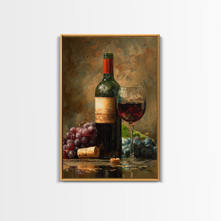 Italian Villa Vineyard Landscape Framed Canvas Print, Winery Art, Preppy Wall Art, Winery Decor, Oil Painting, Vineyard, WIN-2x3-28