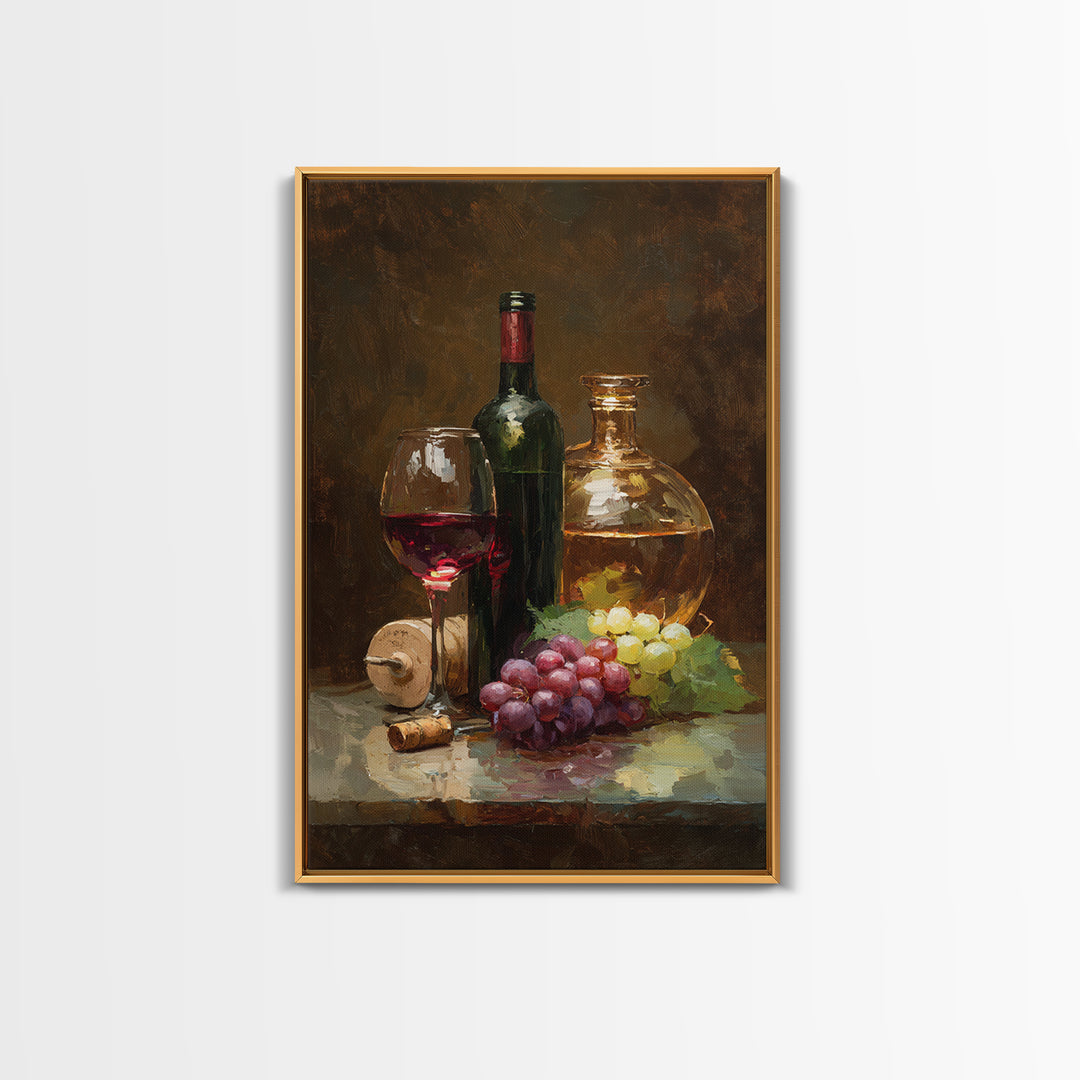 Tuscan Vineyard at Golden Hour Canvas Print, Winery Art, Oil Painting, Winery Decor, Watercolor Art, Vineyard, WIN-2x3-35