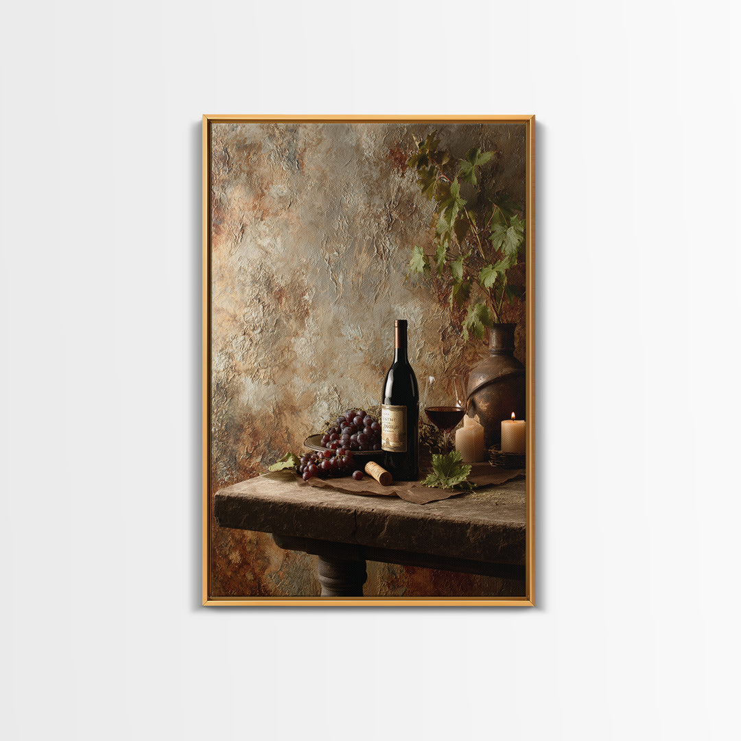 French Vineyard Hills Canvas Print, Winery Art, Contemporary Art, Winery Decor, Vineyard, Kitchen Decor, Kitchen Wall Art, WIN-2x3-40
