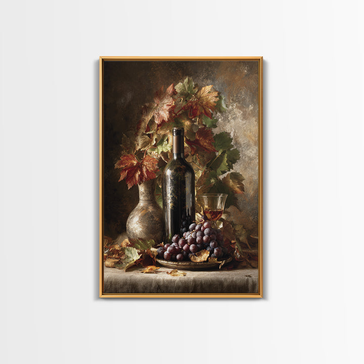 Vine Leaves Turning Autumn Red and Gold Canvas Print, Winery Art, Living Room Decor, Winery Decor, Fine Art, Vineyard, WIN-2x3-67