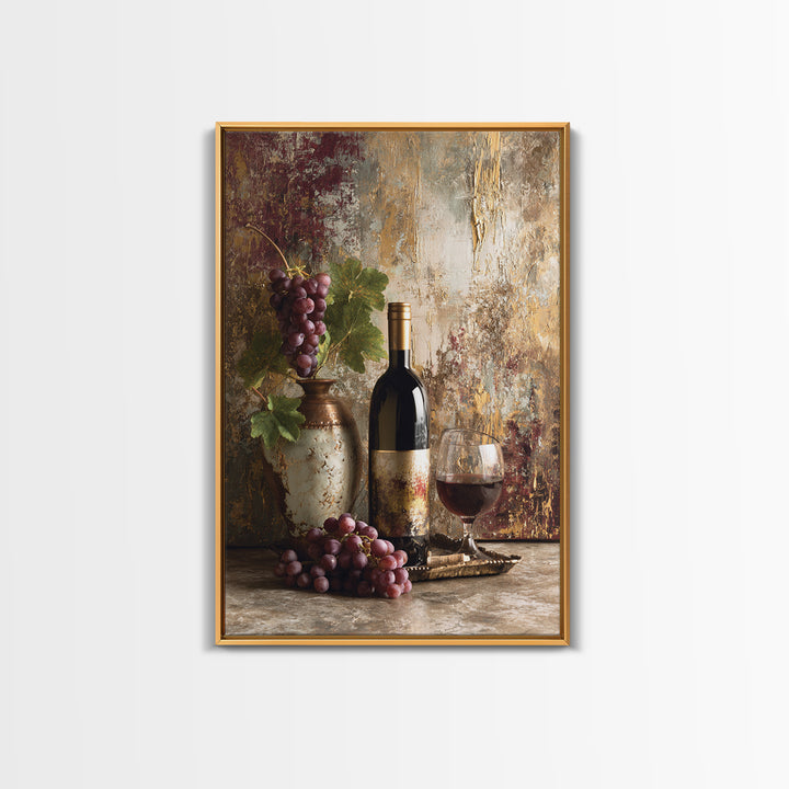 Burgundy Abstract with Gold Accents Canvas Print, Winery Art, Fine Art Print, Winery Decor, Abstract Art, Vineyard, Wall Decor, WIN-2x3-7