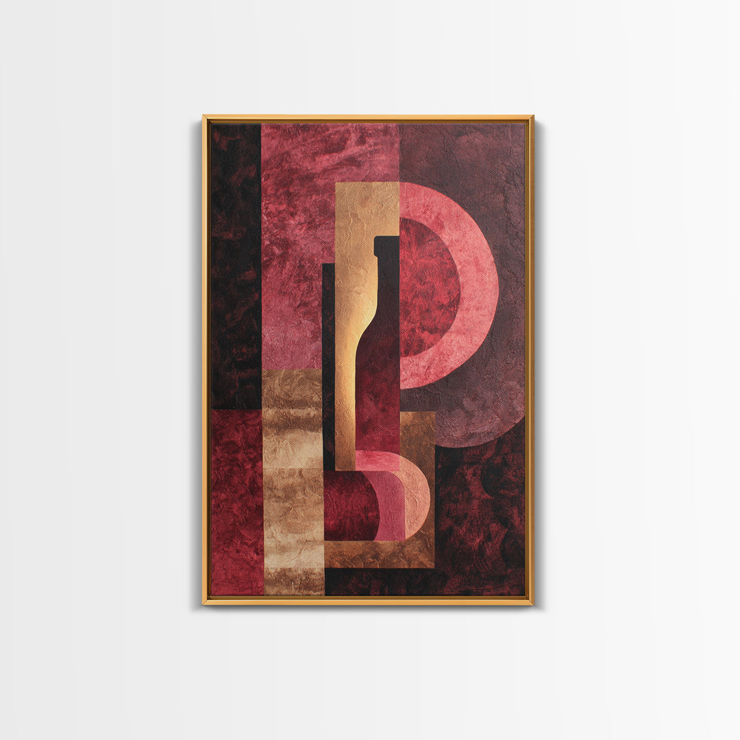 Red Wine Swirl Abstract Framed Canvas Print, Winery Art, Bar Art, Winery Decor, Fine Art, Vineyard, Textured Painting, WIN-2x3-87