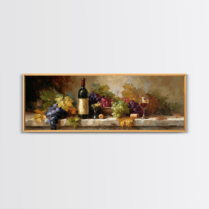 Wine Tasting Flight Rendered as Elegant Still Canvas Print, Winery Art, Kitchen Art, Winery Decor, Watercolor Art, Vineyard, WIN-3x1-26
