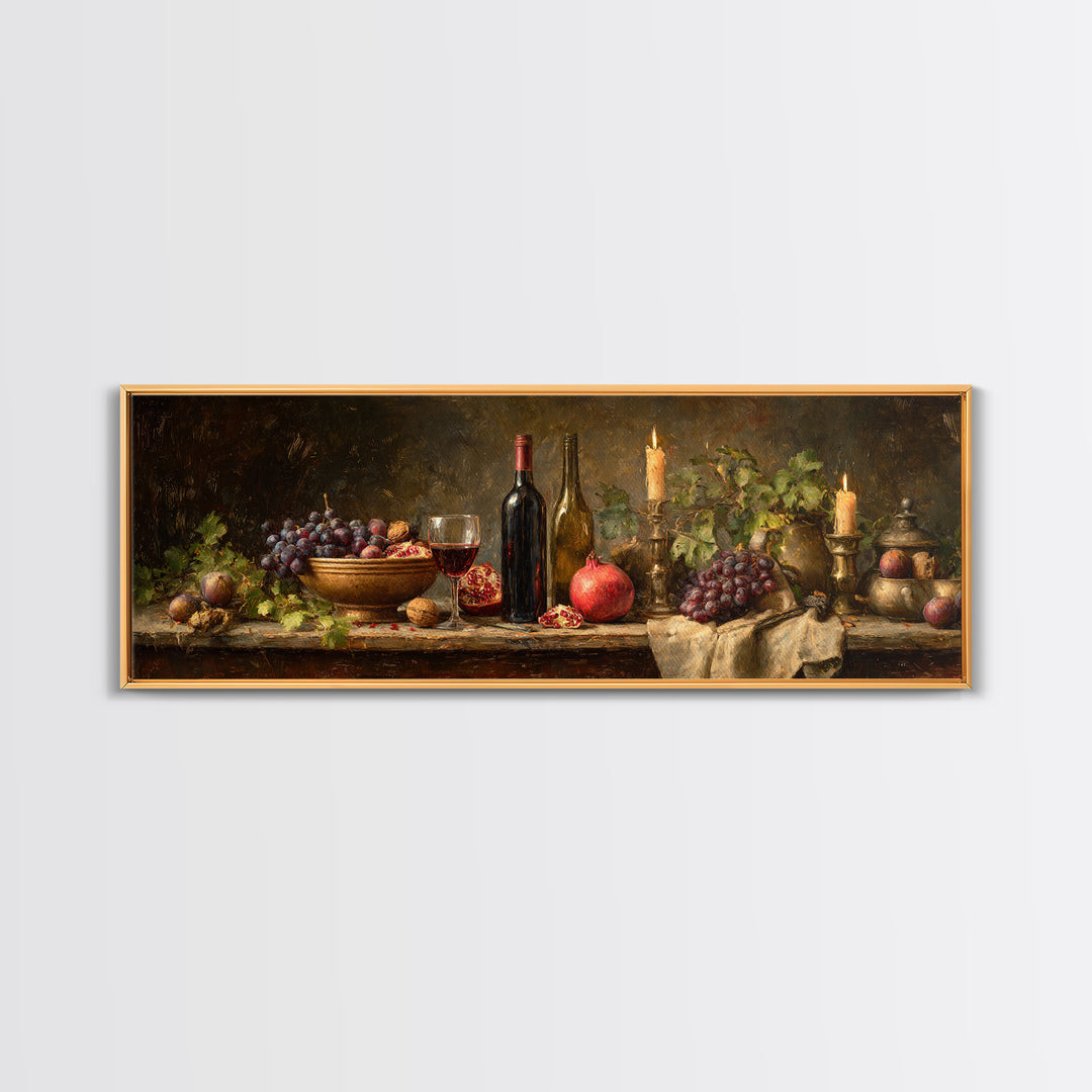 Pomegranate Figs and Red Wine Composition Canvas Print, Winery Art, Preppy Wall Art, Winery Decor, Fine Art, Vineyard, WIN-3x1-33