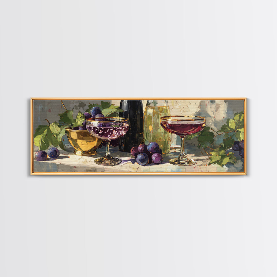 Champagne Coupe with Bubbles and Light Canvas Print, Winery Art, Minimalist Decor, Winery Decor, Fine Art, Vineyard, Artwork, WIN-3x1-35