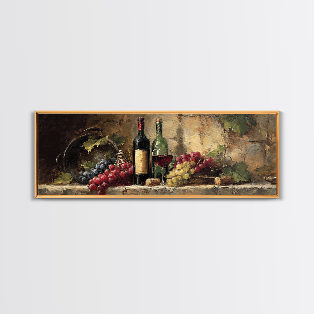 Old Cellar Key and Wine Label Shapes Canvas Print, Winery Art, Bar Decor, Winery Decor, Abstract Art, Vineyard, Boho Decor, WIN-3x1-4