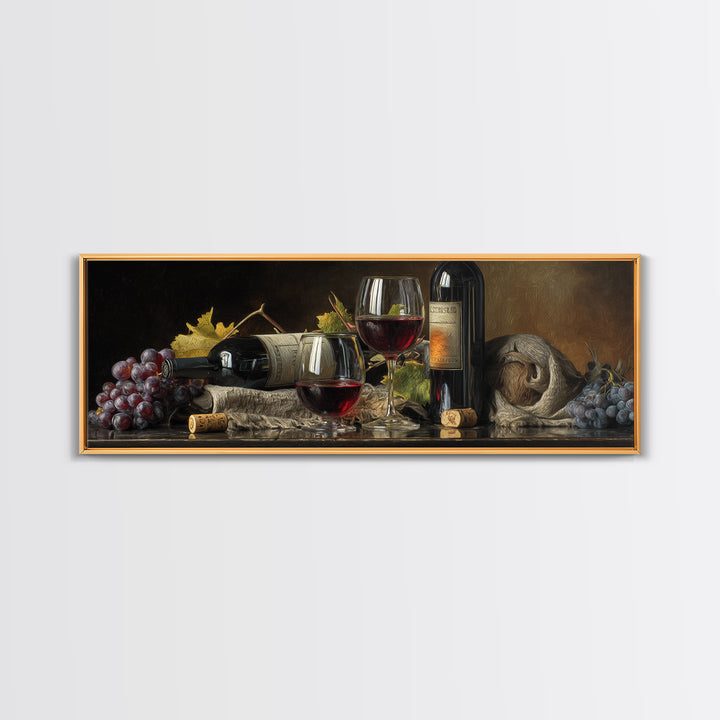 Wine Tasting Flight Rendered as Elegant Still Canvas Print, Winery Art, Kitchen Art, Winery Decor, Watercolor Art, Vineyard, WIN-3x1-50