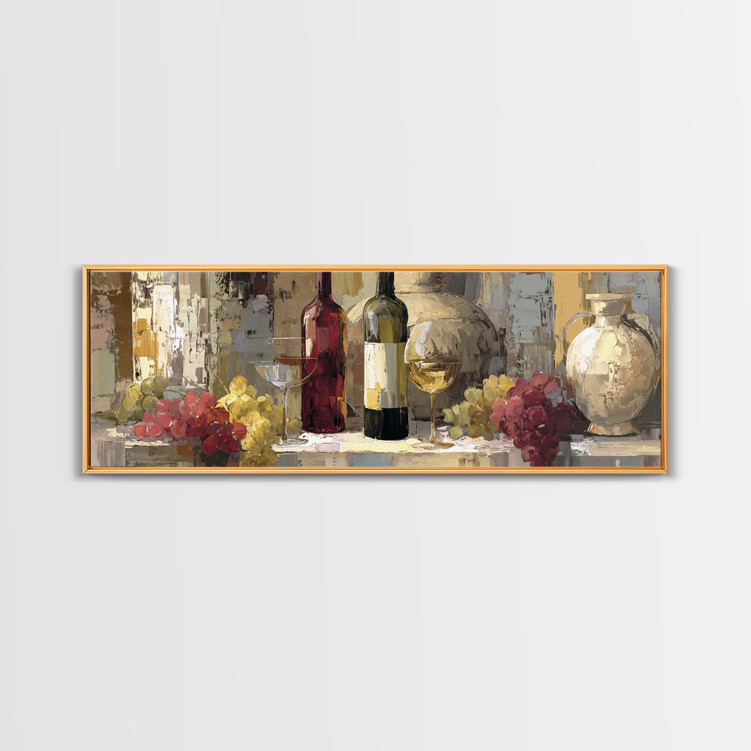 Old Cellar Key and Wine Label Shapes Canvas Print, Winery Art, Wall Decor, Winery Decor, Fine Art, Vineyard, Kitchen Art, WIN-3x1-76