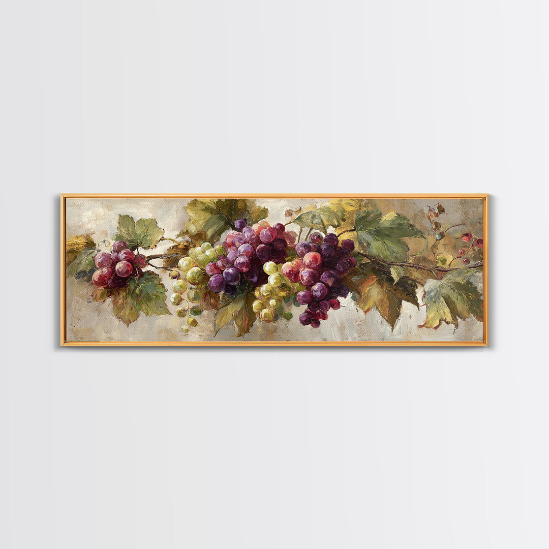 Single Grape Cluster Botanical Study Canvas Print, Winery Art, Travel Poster, Winery Decor, Watercolor Art, Vineyard, WIN-3x1-85