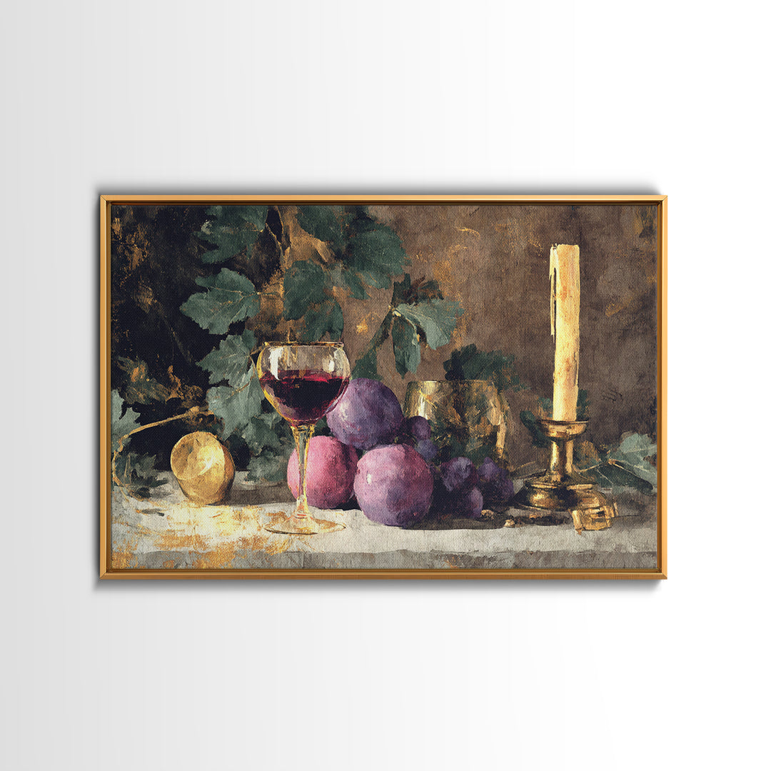 Burgundy Abstract with Gold Accents Framed Canvas Print, Winery Art, Gallery Decor, Winery Decor, Fine Art, Vineyard, WIN-3x2-27
