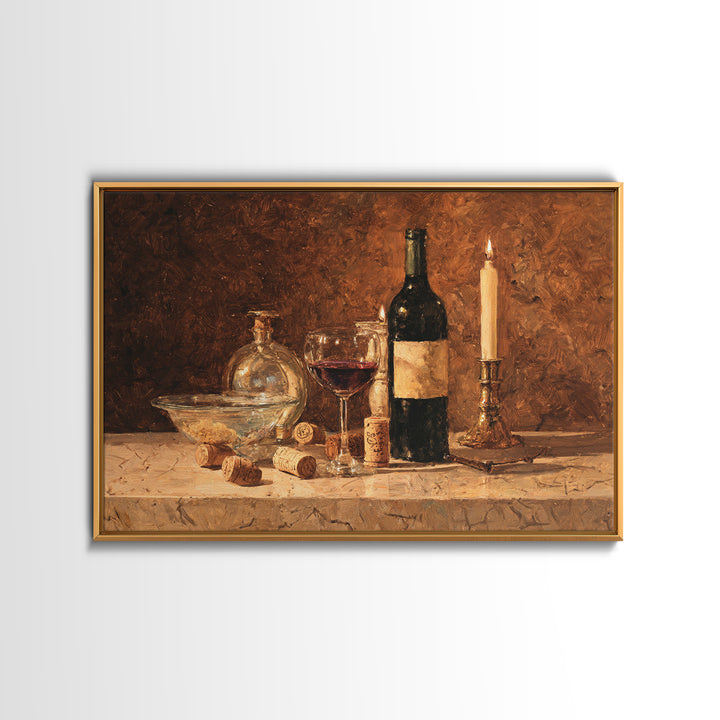 Corks Arranged as Geometric Pattern Framed Canvas Print, Winery Art, Retro Wall Art, Winery Decor, Abstract Art, Vineyard, WIN-3x2-46