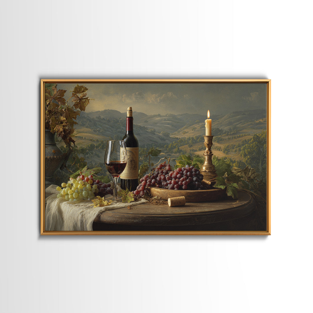 French Vineyard Hills Canvas Print, Winery Art, Art, Winery Decor, Vineyard, Farmhouse Decor, Kitchen Art, Living Room Decor, WIN-3x2-84