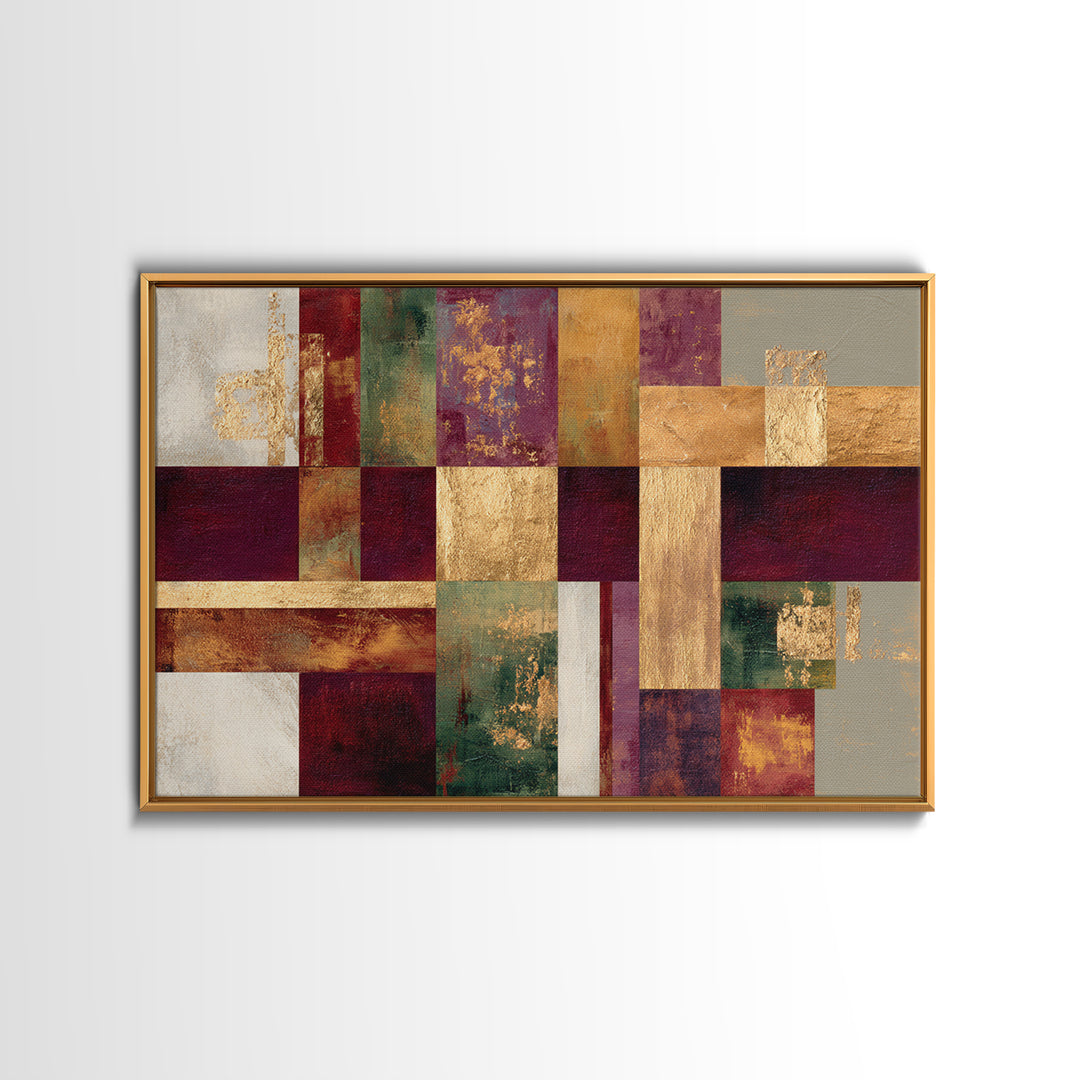 Burgundy Abstract with Gold Accents Framed Canvas Print, Winery Art, Artwork, Winery Decor, Abstract Art, Vineyard, Bar Decor, WIN-3x2-99