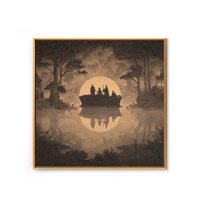 The Floating Coffin Garden - Icon Portrait, Gothic Home Decor, Square Wall Art, Canvas Print, Halloween Home Decor, Gothic Wall Art