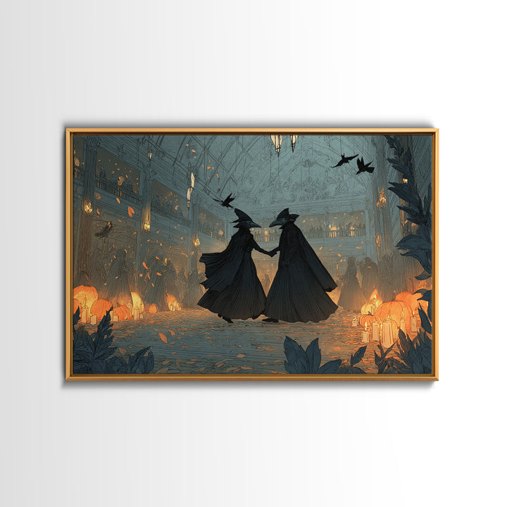 The Raven-Masked Ballroom - Procession Scene, Dark Fantasy Wall Art, Landscape Wall Art, Canvas Print, Halloween Home Decor, Gothic Wall Art