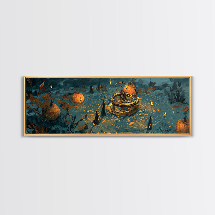 The Cursed Astrolabe - Procession Scene, Occult Wall Decor, Extra Wide Wall Art, Canvas Print, Halloween Home Decor, Gothic Wall Art