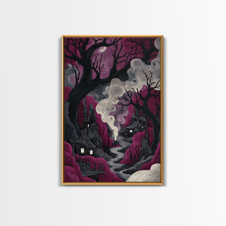 The Candle Smoke Dragon - Environmental Panorama, Gothic Home Decor, Vertical Wall Art, Canvas Print, Halloween Home Decor, Gothic Wall Art