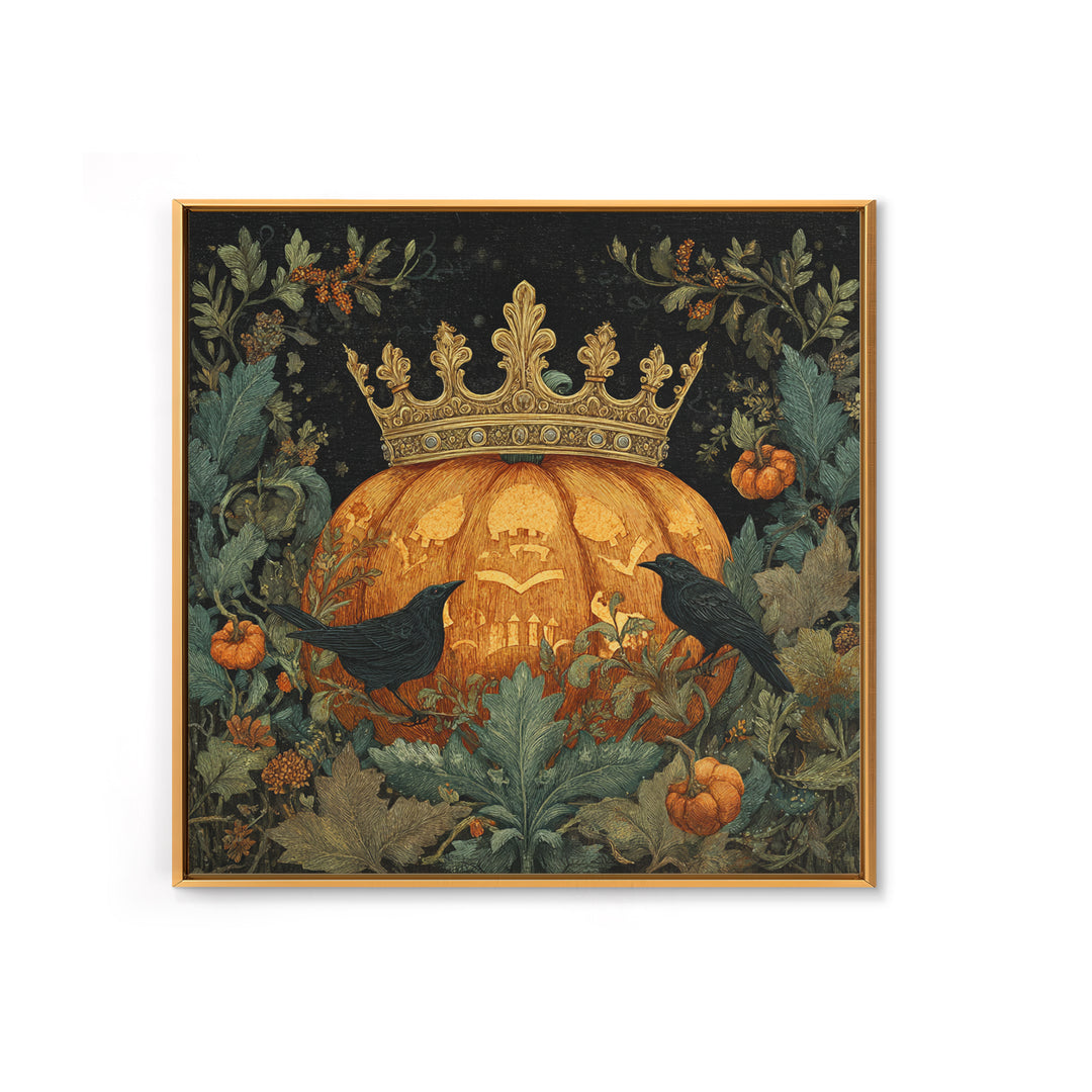 The Jack-O-Lantern Crown Jewels - Icon Portrait, Gothic Home Decor, Square Wall Art, Canvas Print, Halloween Home Decor, Gothic Wall Art