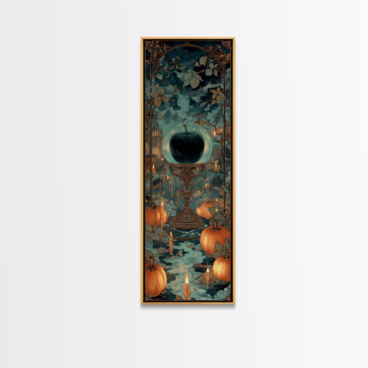 The Poison Apple Reliquary - Icon Portrait, Dark Fantasy Wall Art, Tall Narrow Wall Art, Canvas Print, Halloween Home Decor, Gothic Wall Art