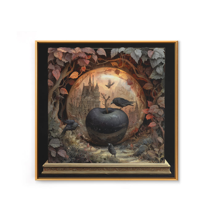The Poison Apple Reliquary - Environmental Panorama, Dark Fantasy Wall Art, Square Wall Art, Canvas Print, Halloween Home Decor