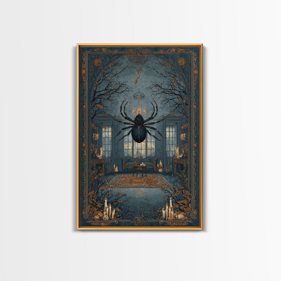The Spider Queen Parlor - Icon Portrait, Occult Wall Decor, Vertical Wall Art, Canvas Print, Halloween Home Decor, Gothic Wall Art