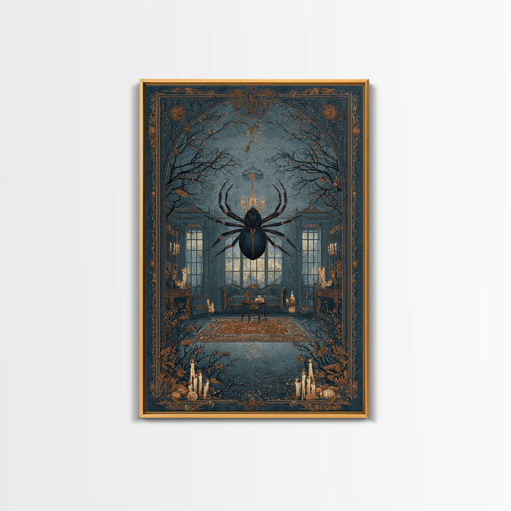The Spider Queen Parlor - Icon Portrait, Occult Wall Decor, Vertical Wall Art, Canvas Print, Halloween Home Decor, Gothic Wall Art