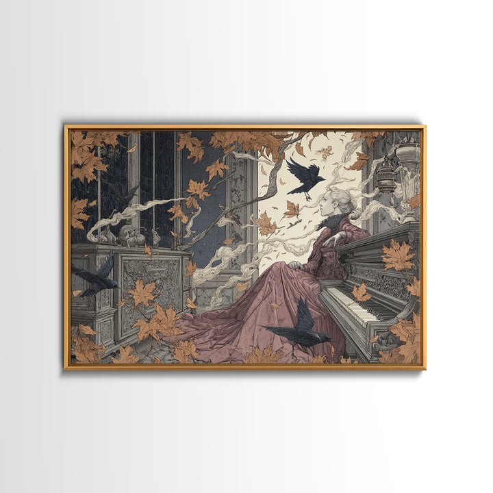 The Spider Queen Parlor - Procession Scene, Dark Fantasy Wall Art, Landscape Wall Art, Canvas Print, Halloween Home Decor, Gothic Wall Art