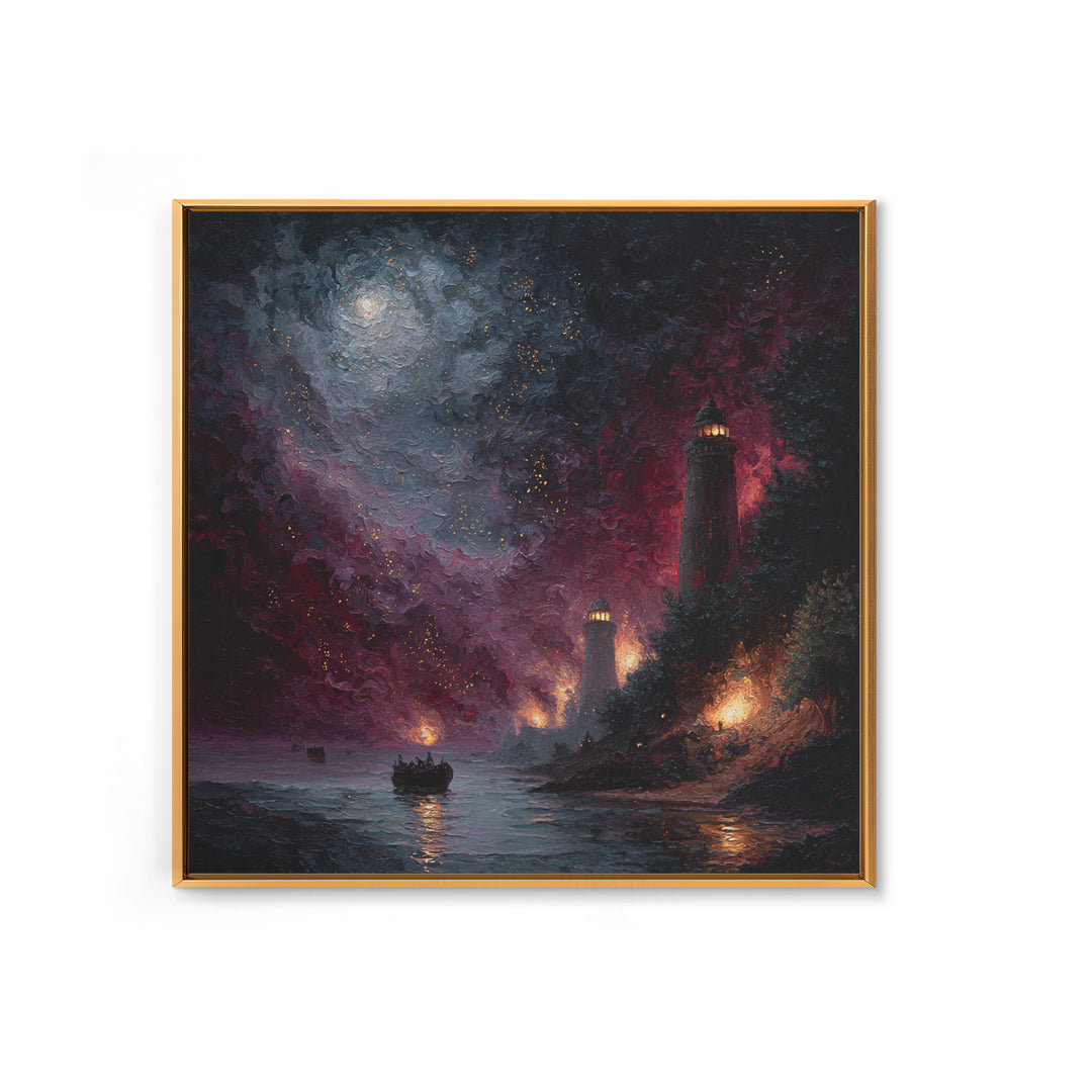 The Lantern-Bearer Of R’Lyeh, Occult Wall Decor, Square Wall Art, Framed Canvas Print, Halloween Home Decor, Gothic Wall Art