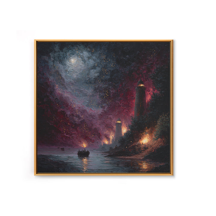 The Lantern-Bearer Of R’Lyeh, Occult Wall Decor, Square Wall Art, Framed Canvas Print, Halloween Home Decor, Gothic Wall Art
