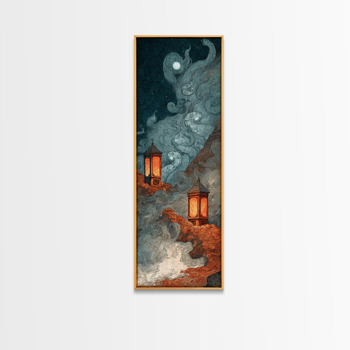 The Lantern-Bearer Of R’Lyeh, Macabre Halloween Art, Tall Narrow Wall Art, Canvas Print, Halloween Home Decor, Gothic Wall Art