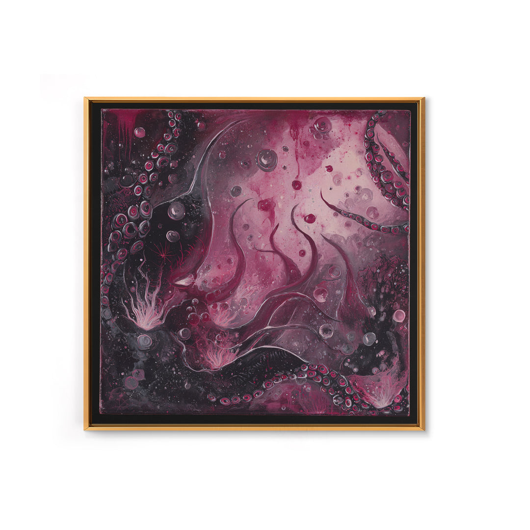The Bride Of The Abyssal Moon, Gothic Home Decor, Square Wall Art, Framed Canvas Print, Halloween Home Decor, Gothic Wall Art