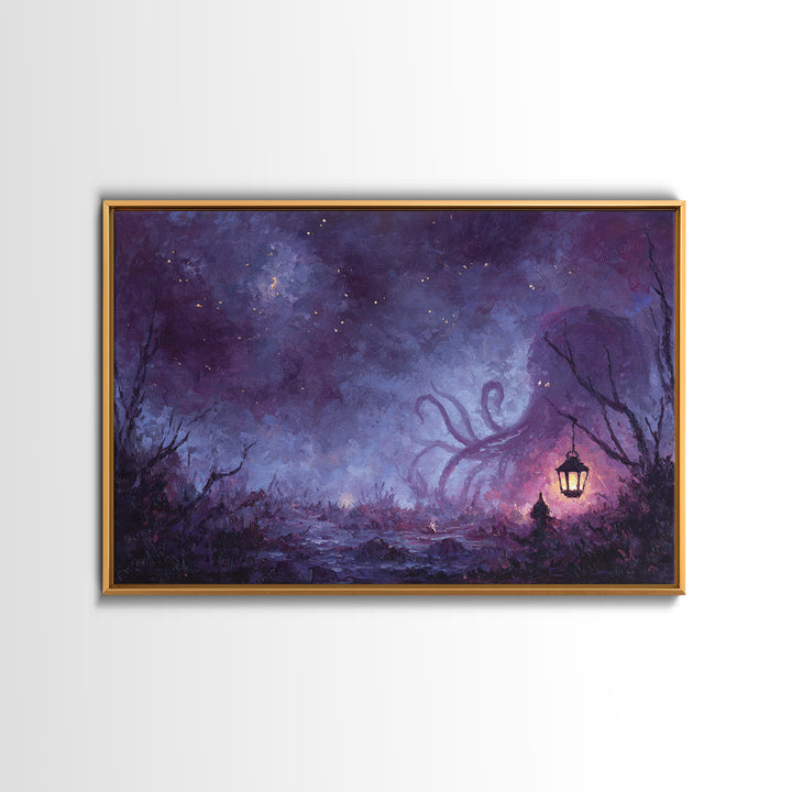 The Watcher In The Coral Throne, Dark Fantasy Wall Art, Landscape Wall Art, Canvas Print, Halloween Home Decor, Gothic Wall Art