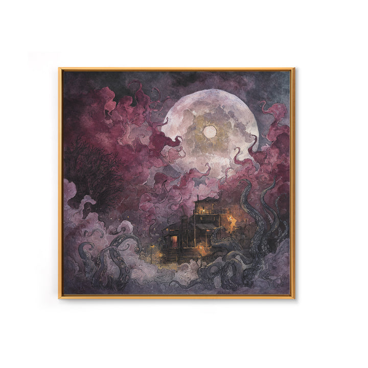 The Keeper Of The Black Reef Key, Lovecraftian Wall Art, Square Wall Art, Canvas Print, Halloween Home Decor, Gothic Wall Art