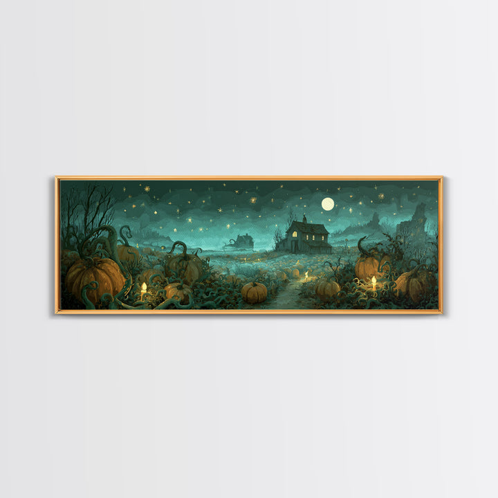 The Harvest Of The Eldritch Field, Cosmic Horror Decor, Extra Wide Wall Art, Canvas Print, Halloween Home Decor, Gothic Wall Art