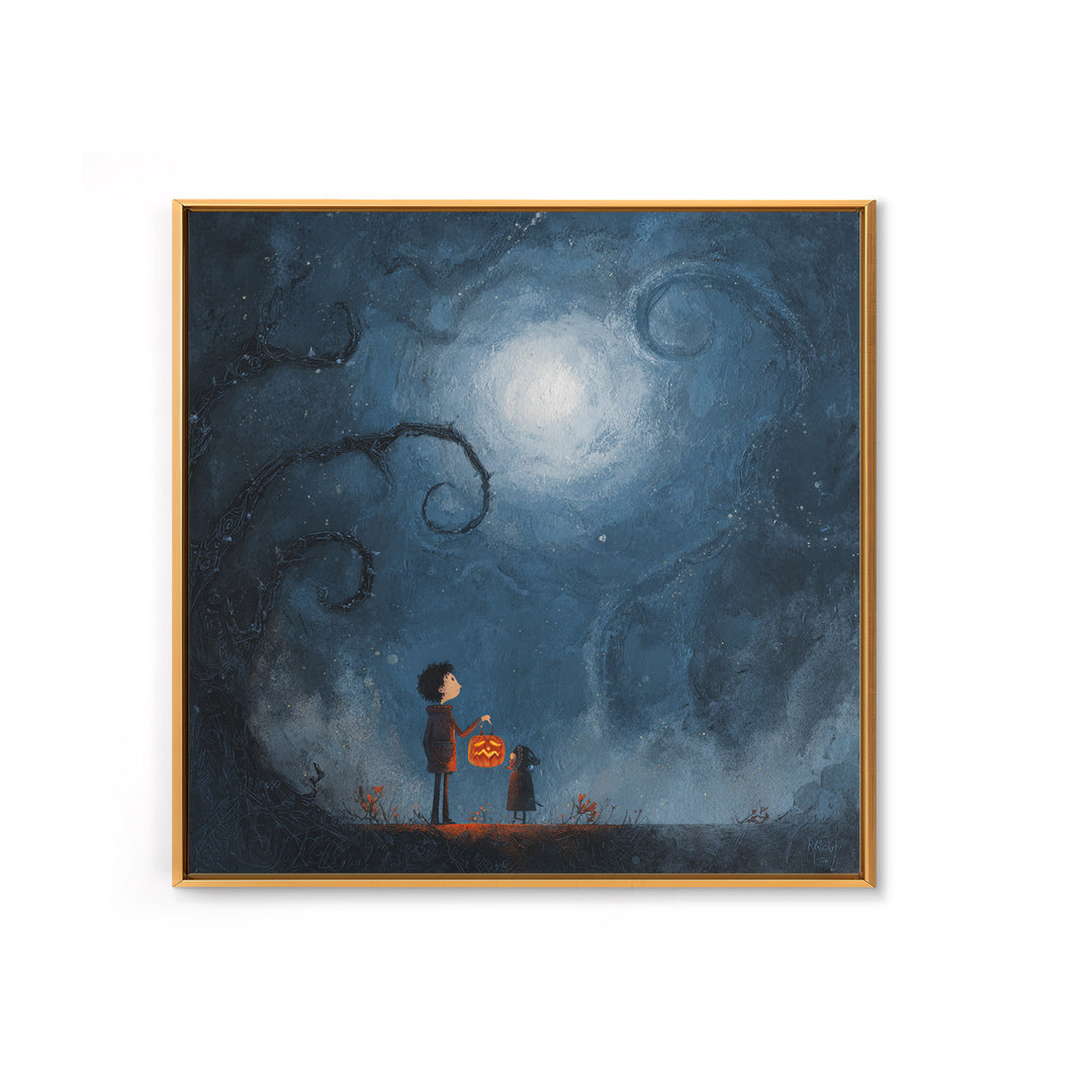 The Child Who Caught A Moon-Spawn, Dark Fantasy Wall Art, Square Wall Art, Canvas Print, Halloween Home Decor, Gothic Wall Art