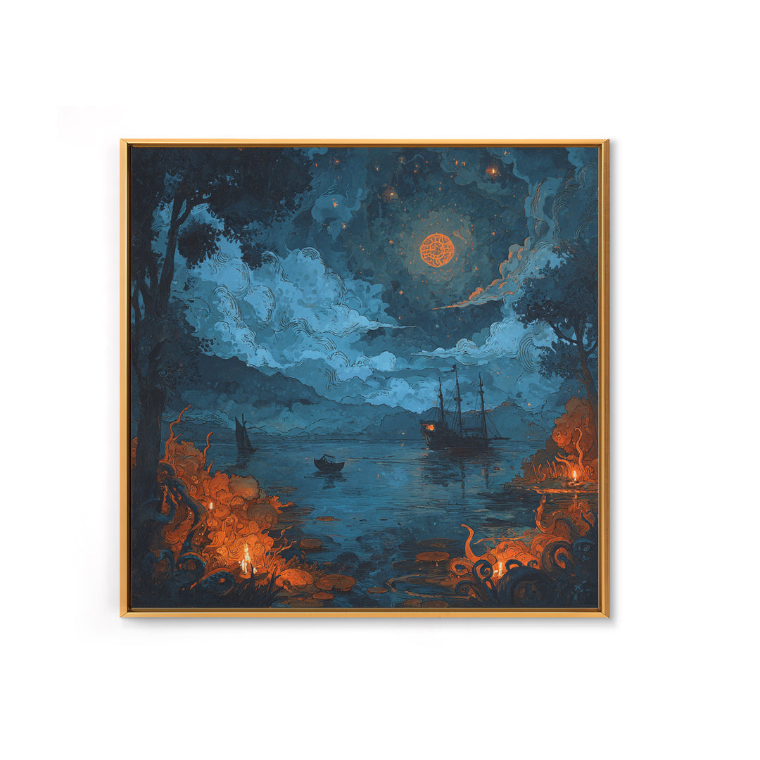 The Oracle Of The Glass Depths, Spooky Wall Decor, Square Wall Art, Canvas Print, Halloween Home Decor, Gothic Wall Art, Halloween Decor