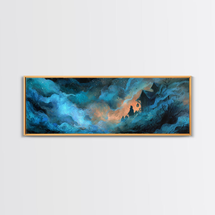 The Feast Of The Pale Cult, Cosmic Horror Decor, Extra Wide Wall Art, Canvas Print, Halloween Home Decor, Gothic Wall Art, Dark Fantasy Art