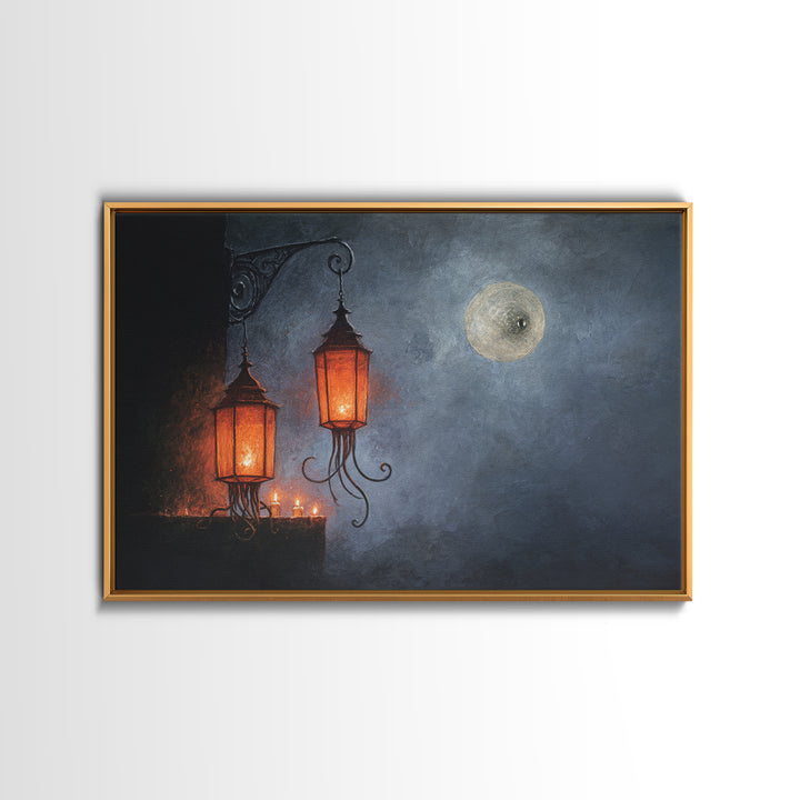 The Lantern Market Beyond The Veil, Occult Wall Decor, Landscape Wall Art, Canvas Print, Halloween Home Decor, Gothic Wall Art