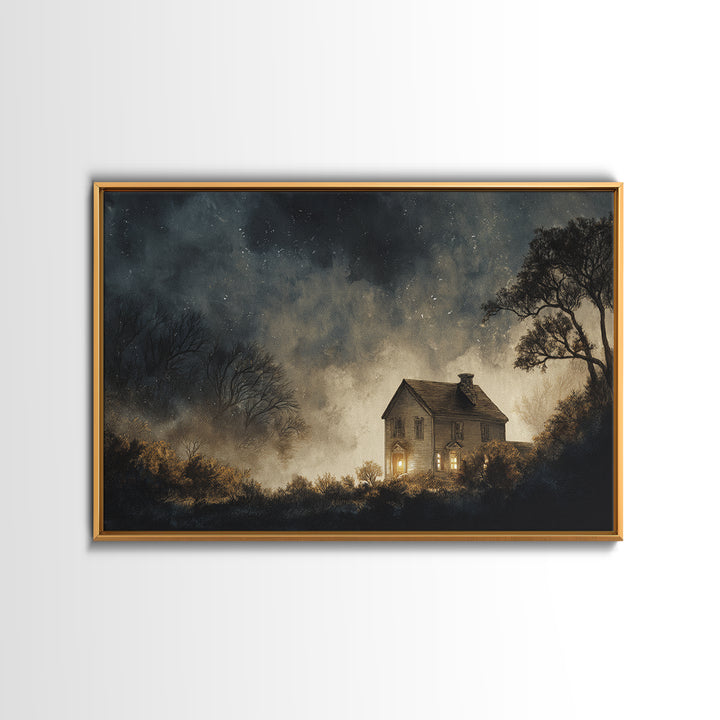 The Thirteenth Door Of Arkham House, Eldritch Wall Art, Landscape Wall Art, Canvas Print, Halloween Home Decor, Gothic Wall Art