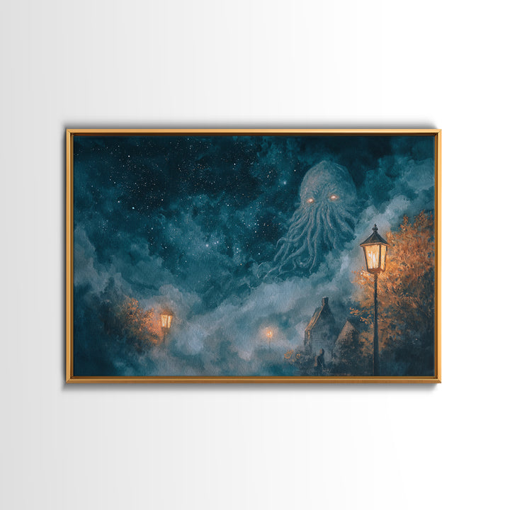 The Dreamwell Beneath Miskatonic, Dark Fantasy Wall Art, Landscape Wall Art, Canvas Print, Halloween Home Decor, Gothic Wall Art