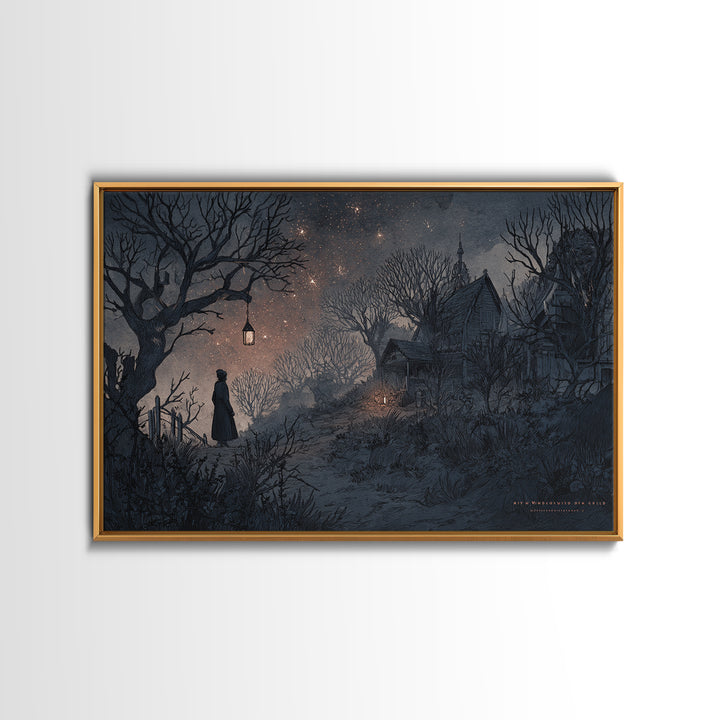 The Children Of The Star Orchard, Macabre Halloween Art, Landscape Wall Art, Framed Canvas Print, Halloween Home Decor, Gothic Wall Art