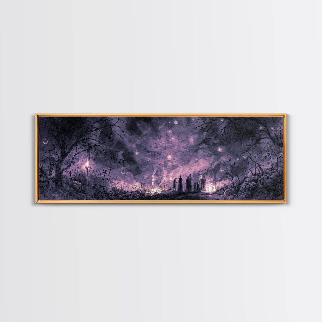 The Children Of The Star Orchard, Macabre Halloween Art, Extra Wide Wall Art, Canvas Print, Halloween Home Decor, Gothic Wall Art